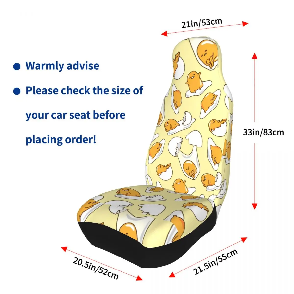 Gudetama Cute Egg Cartoon Universal Car Seat Cover for most cars For SUV Car Seat Protector Fabric Hunting