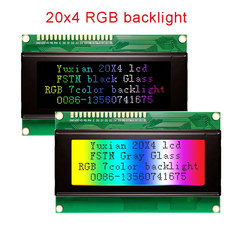 2004A 20x4 IIC I2C Pantalla LCD Azul Blanco Verde Pantalla RGB retroiluminación negro Carácter 3.3v o 5v 98X60mm