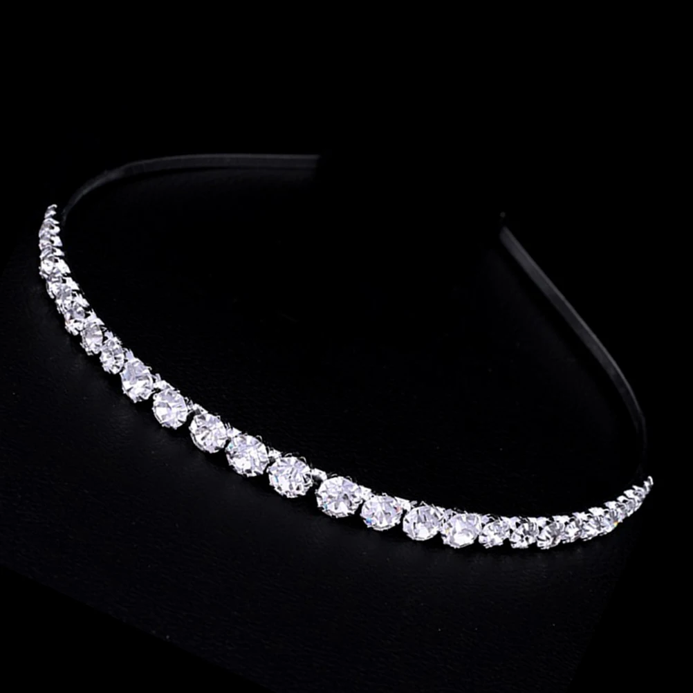 

Shiny Crown Bridal Headwear Wedding Tiara Rhinestone Alloy Durable Lightweight Elegant Hair Accessories Jewelers