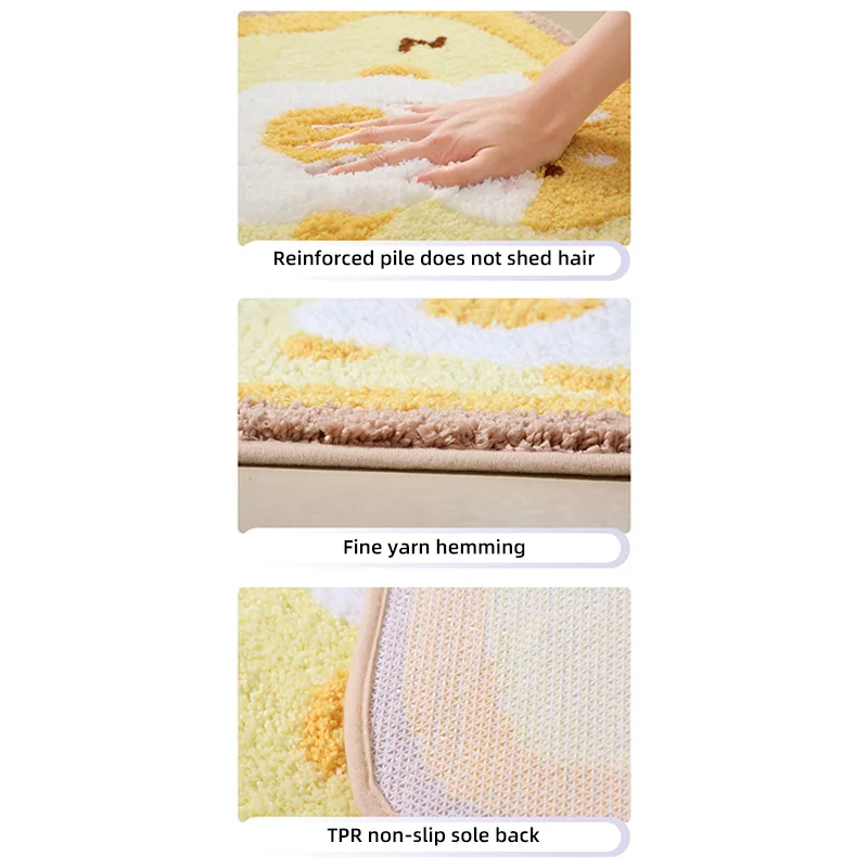 Soft Non-Slip Carpet Cute Bathroom Bath Mat Plush Microfiber Super Absorbent Door Mat Wear-Resistant Bedroom Kitchen Rugs