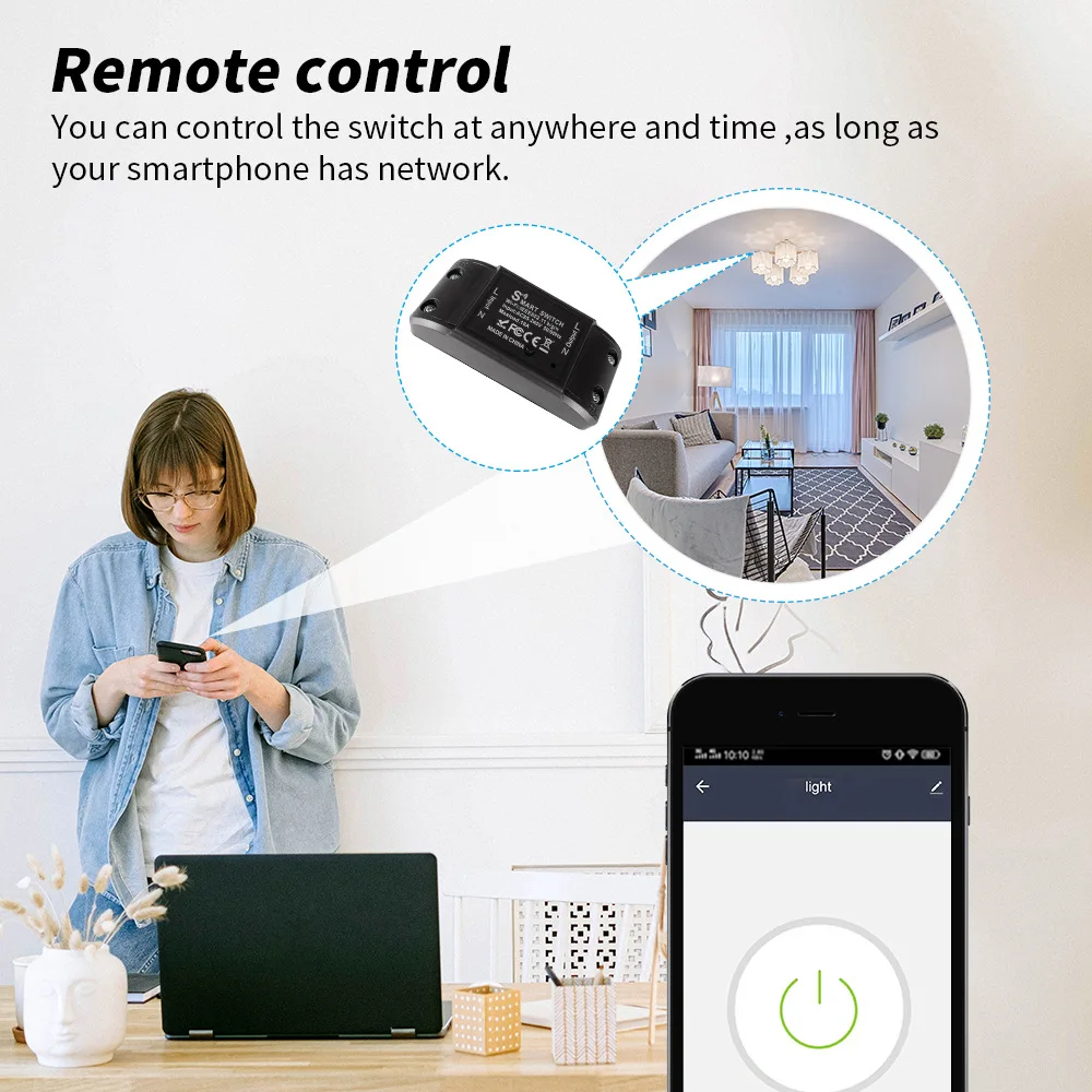 Tuya WiFi Smart Light Switch Universal Breaker Timer Smart Life APP Wireless Remote Control Modules Work Via Alexa Google Home