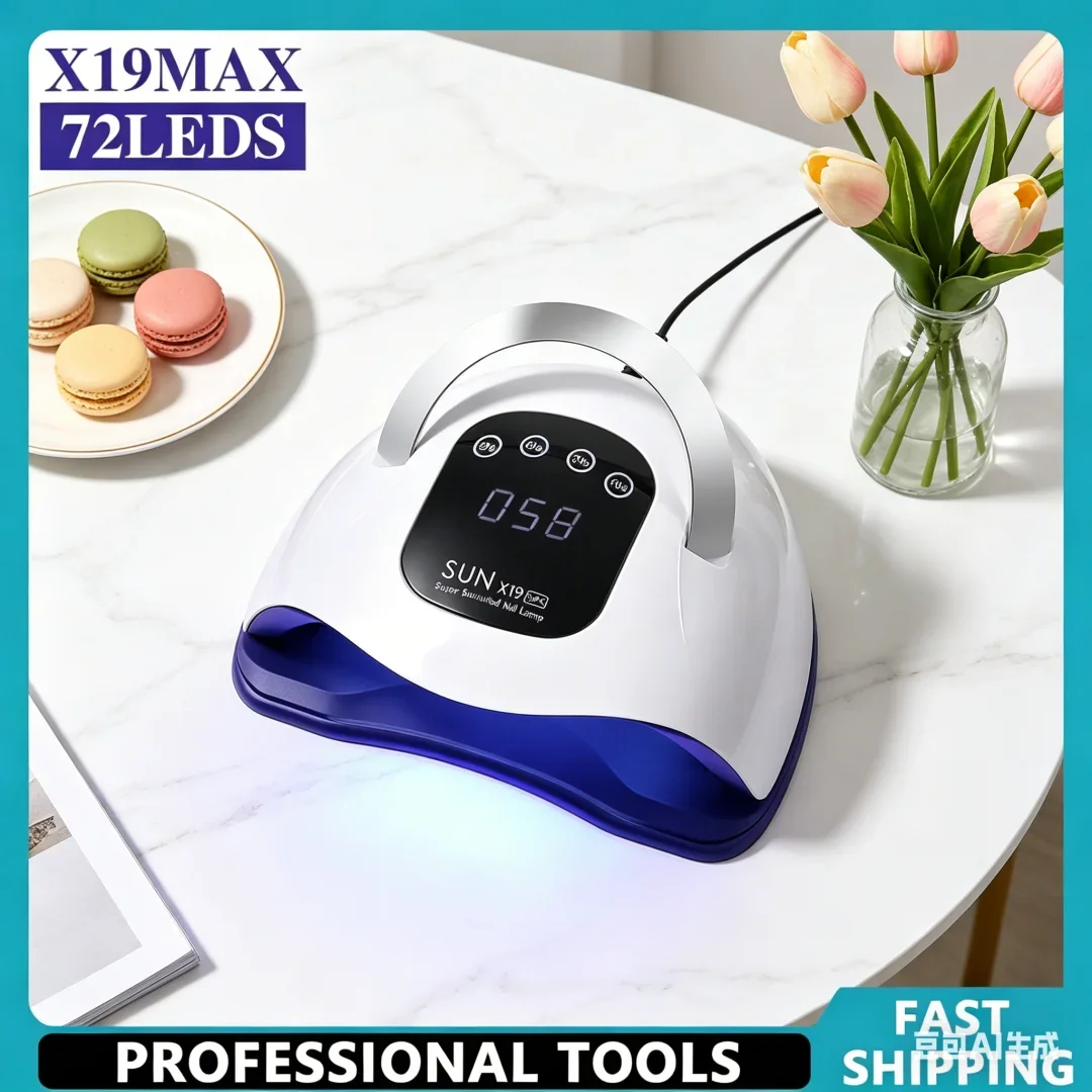 72LED UV Nail Art Lamp Splendid Bespoke Nail Dryer with Perceptive Rapid Curing Gel Nail Polish Drying Lamp Opulent Nail