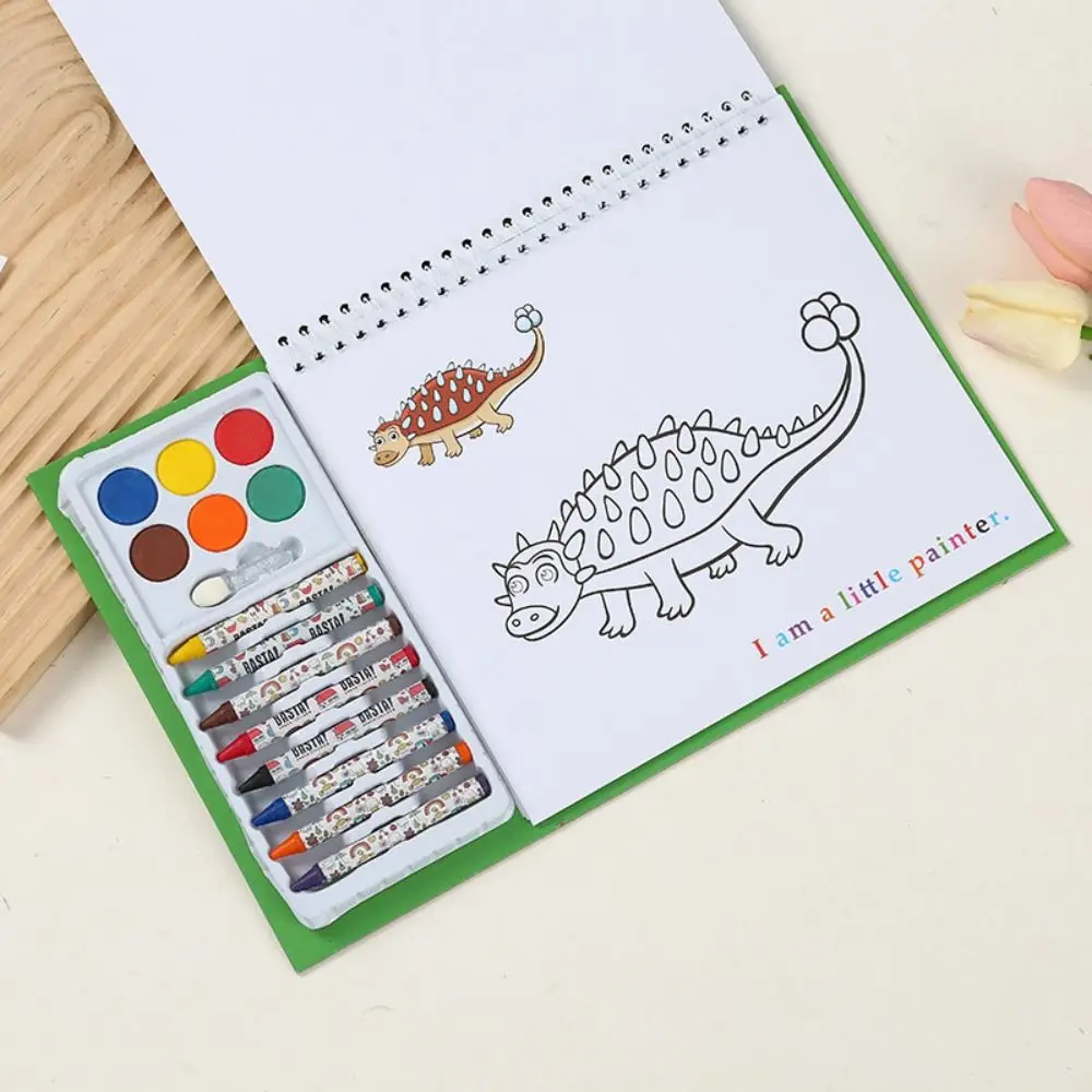 Cartoon Puzzle Crayon Watercolor Book Set Educational Astronauts Painting Book Drawing Doodle Book Gift