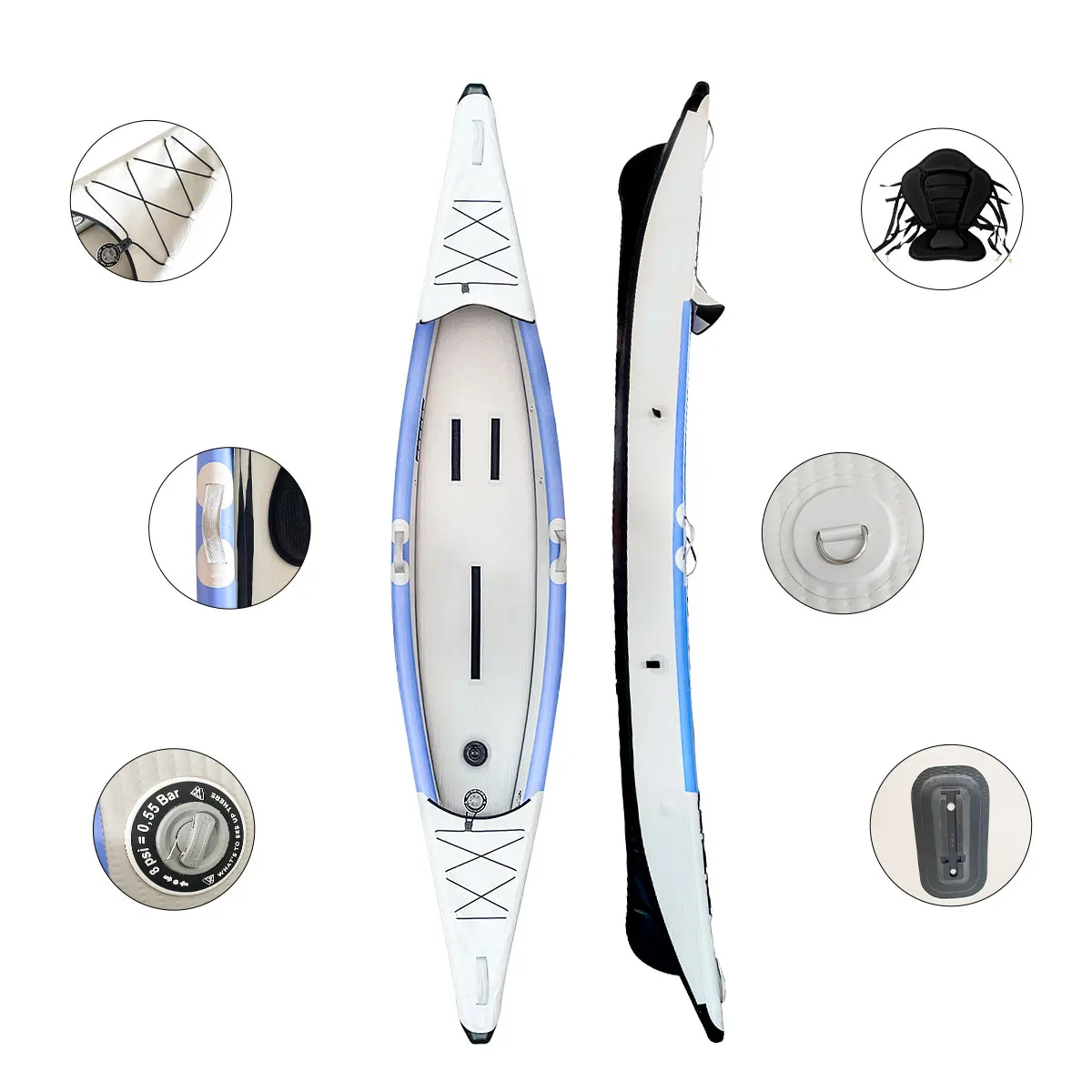 Favorite New Design Custom 2-Person Foldable Light Drop-Stitch Plastic Fishing Inflatable Kayak 3.1-4m for Lakes & Rivers - view 4