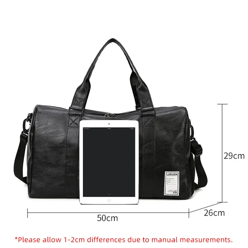 Leather Gym Bags Fitness Training Sports Bag For Men Women Sac De Sport Travel Luggage Traveling Outdoor Yoga Dry Wet Bag Daily