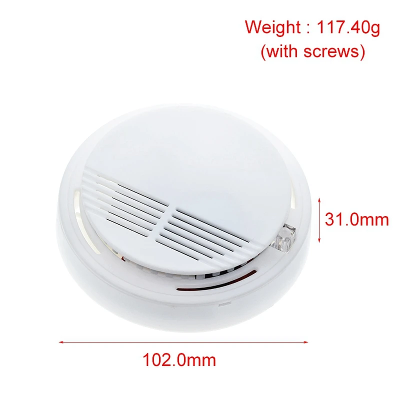 Independent Alarm Fire Smoke Sensor Detector 85dB Photoelectric Monitor Home Security System for Family Guard Office Restaurant