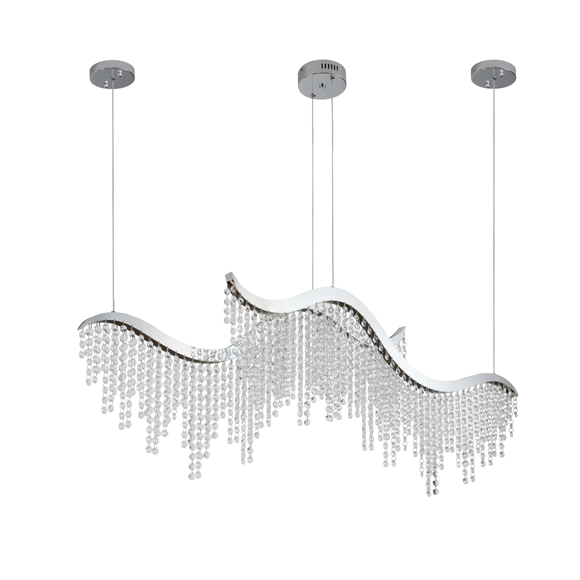 36,2-inch moderne golf led-kristallen kroonluchter - instelbare kleurtemperatuur 3000K/4000K/6000K - in hoogte verstelbaar - elegante kroonluchter voor woonkamer en luxe ruimte