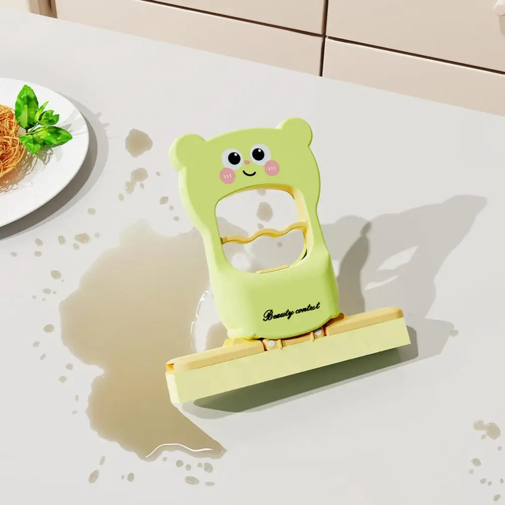 Wet/dry Erase Mop Mini Foldable Desktop Mop with Cat Pattern Self-wringing Wet/dry Tool Portable Tabletop Mop for Kitchen