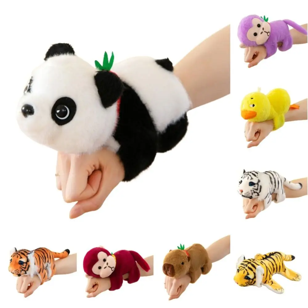 Panda Slap Bracelet Series Capybara Monkey Plush Doll Slap Bracelet Chick Cute Doll Capybara Plush Wrist Band Christmas Toy