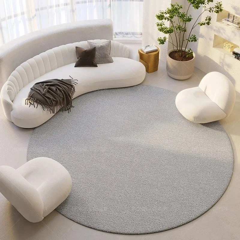 Alfombras redondas minimalistas modernas para sala de estar, alfombras de felpa suaves y esponjosas para dormitorio, mesita de noche, alfombra para guardarropa, Tapis Rond