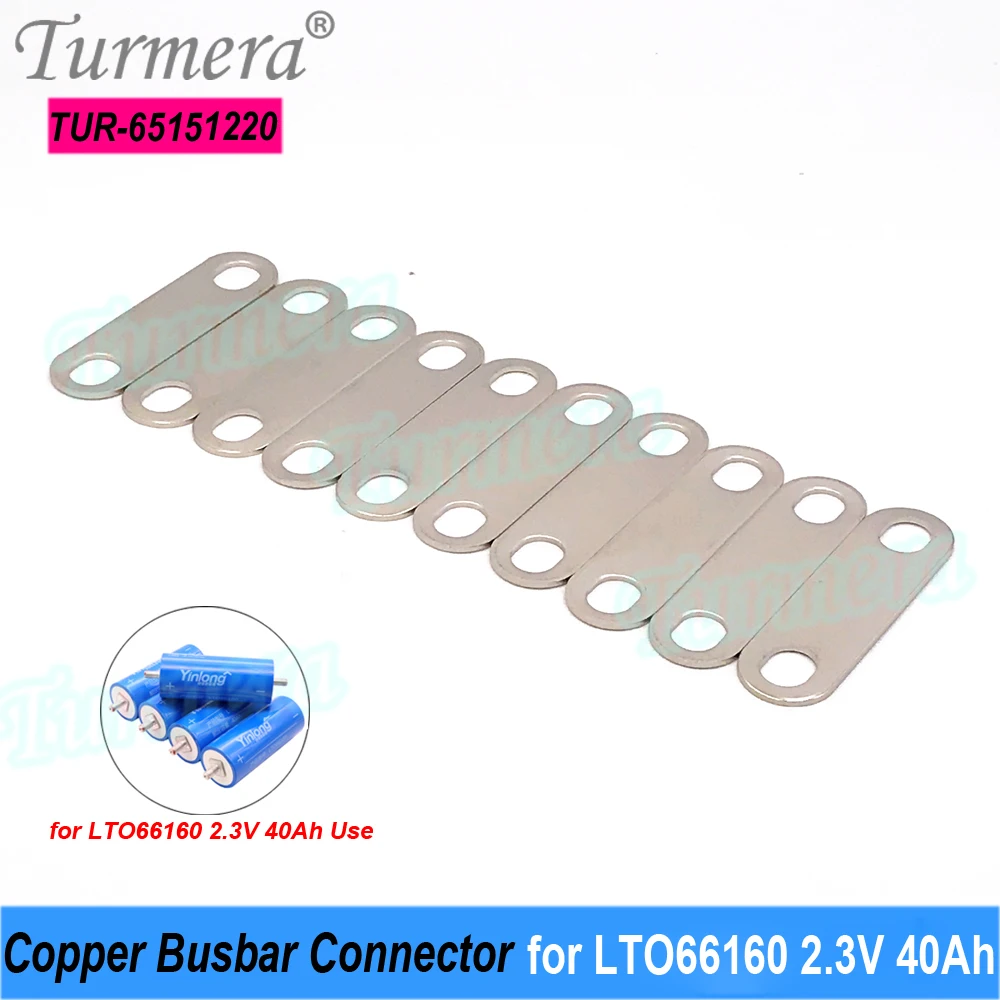 Turmera 12V Battery Busbar Copper Connecter for 2.3V 66160 40Ah 45Ah Lithium Titanate LTO Battery Use in 72V 24V 36V 48V 60V UPS