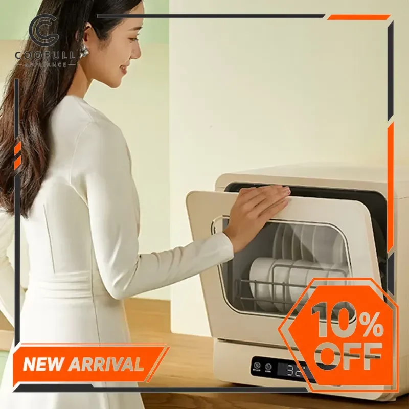Portable Electric Dishwasher Automatic Countertop Mini Dish Washer Machine with Drying Function for Home Kitchen Apartment