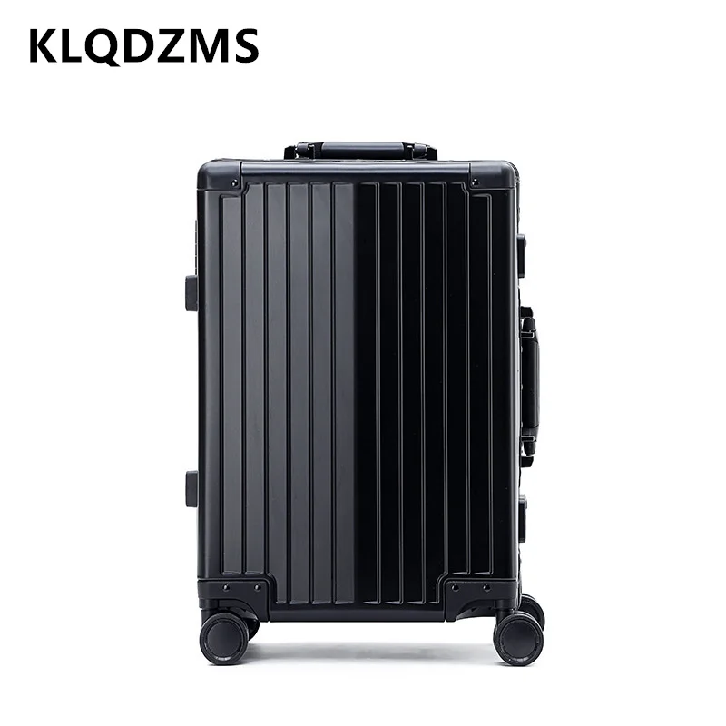 

KLQDZMS Women's Suitcase Full Aluminum Magnesium Alloy Boarding Box 20"24"28 Inches High Capacity Trolley Case Men's Luggage