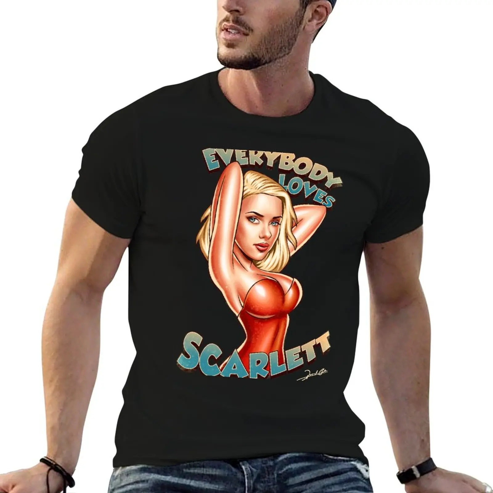Everybody Loves Scarlett T-Shirt Casual Simple Design Short Sleeve Shirt