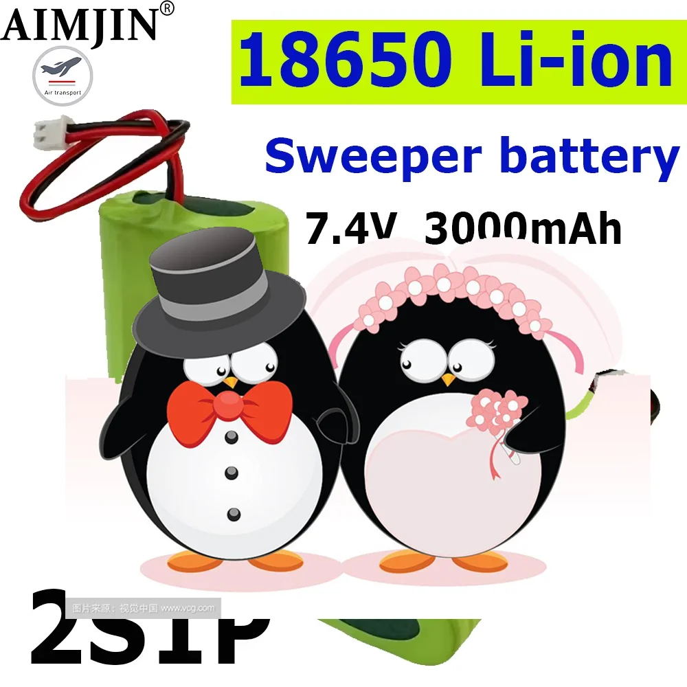 

Lithium Ion Battery Pack XH2.54-2P Plug,7.4V 3000mAh 18650 2S1P Great for Projectors, Speakers, Wireless Monitoring