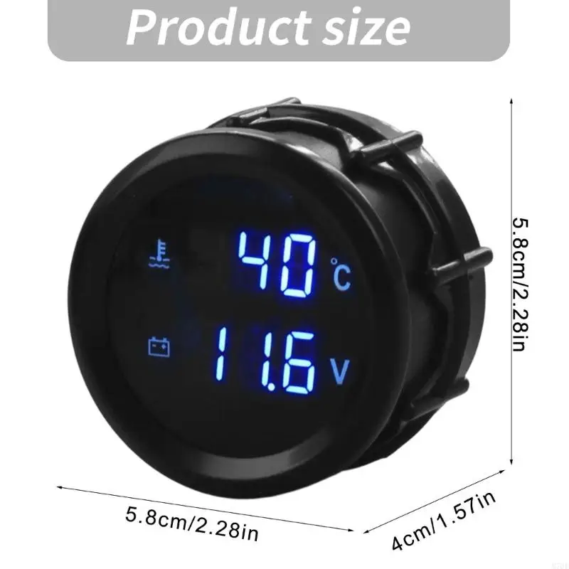 M76E 2 Zoll Digitalanzeige Wassertemperatursensor Messgerät für 12V 24V Gleichstrom – Detail 6
