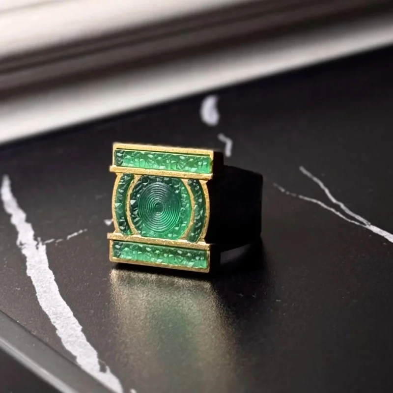 Green Lantern Corps Metallring Superhelden-Cosplay Legierungs-Fingerring Vintage-Schmuck Kostüm-Requisite Sammlerstück Accessoire Geschenk