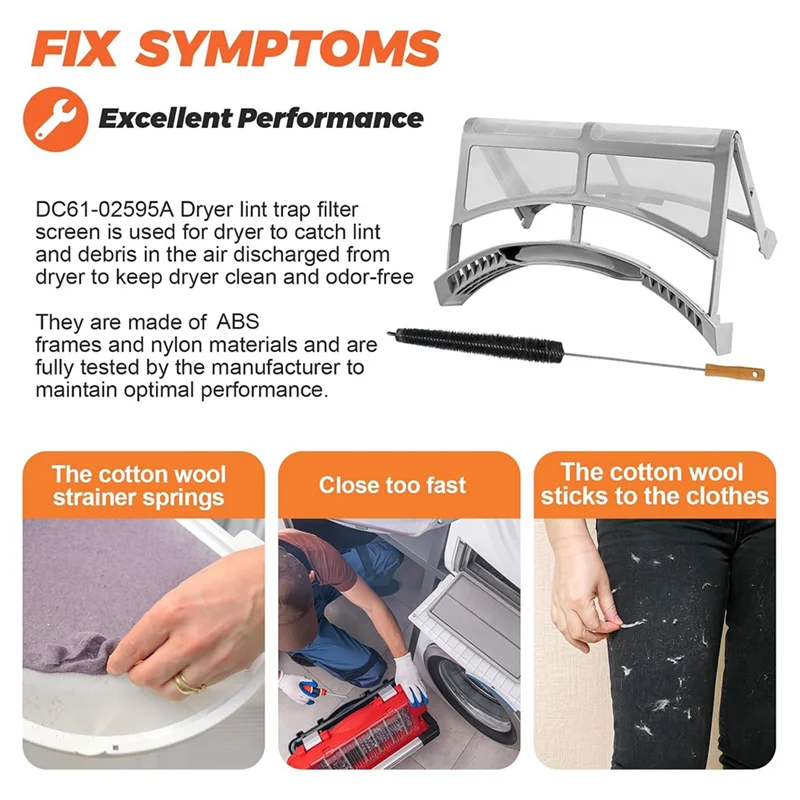 

DC61-02595A Корпус фильтра для ворса для сушилки Экран с сушилкой для одежды Вентиляционная ловушка для ворса Щетка для чистки - для сушилки - 2069505-Y78A