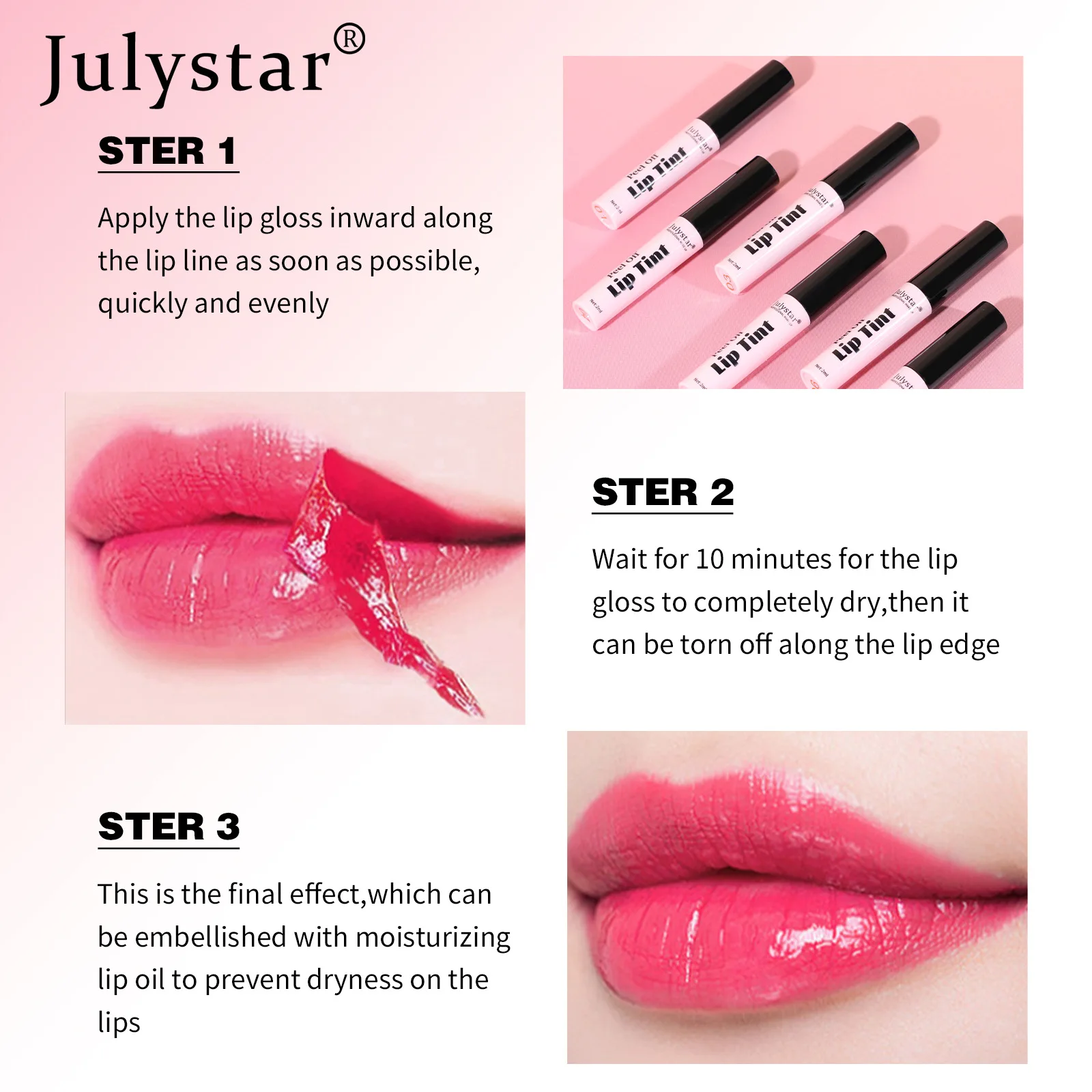 Hot matte tear off lipstick, waterproof, moisturizing, natural and long-lasting, easy to apply, clear and non stick to cup lips