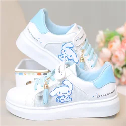 Sanrios Cinnamoroll Sneakers Cartoon Mesh BoardUp Skateboard Flat Outdoor Comfortable Running Sports Shoes Tennis Jogging Sneak