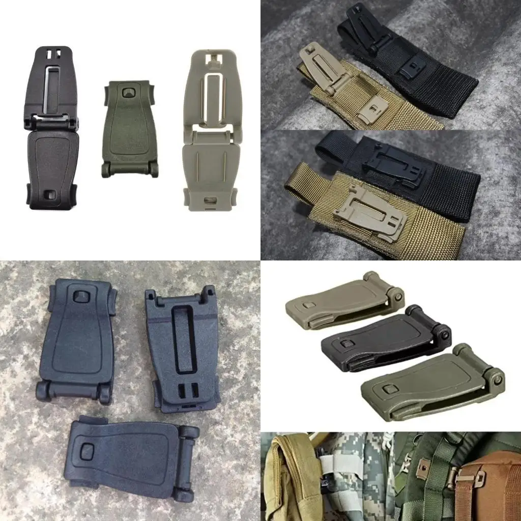 

Y1UC 2Pcs Tactic Backpack Fastener Clip Fixing Hook Multifunctional Backpack Strap Buckle Clip For Travel, Hiking, Camping