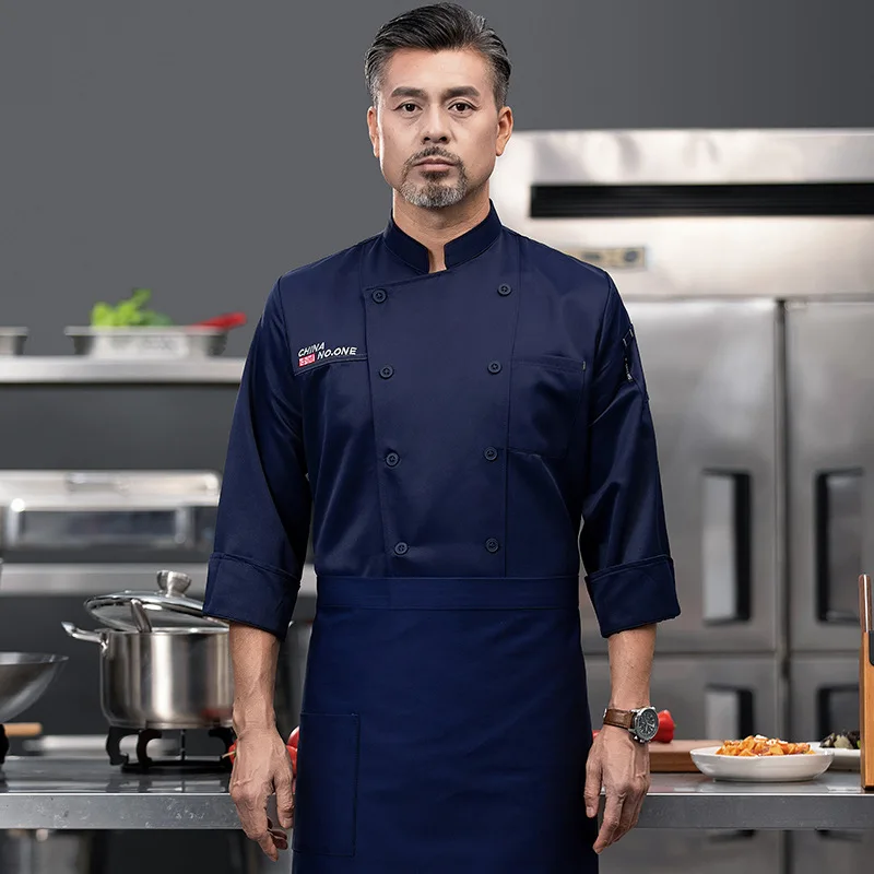 Chef vêtements de travail à manches longues automne hiver Restaurant Cuisine Cuisine occidentale Cuisine restauration cantine cuisson gâteau pain vêtements