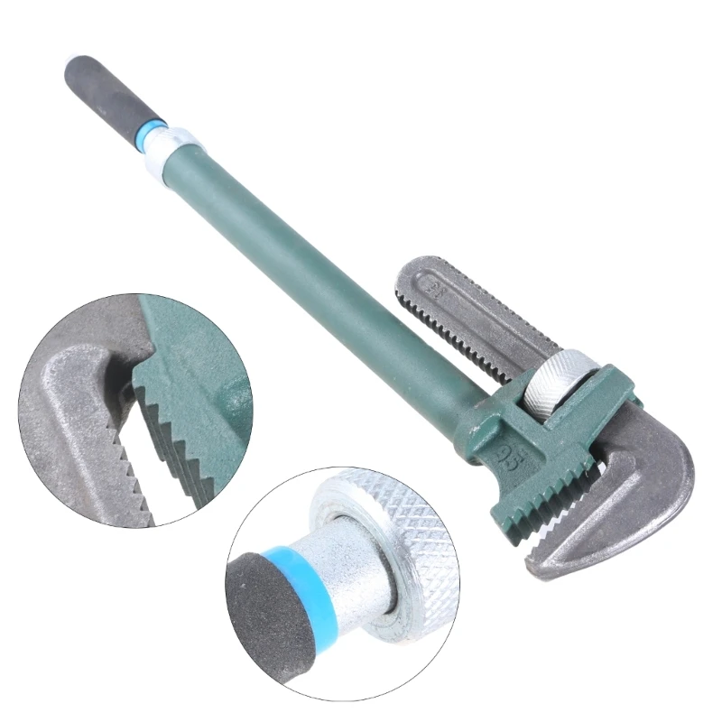 18/24Inch Heavy Duty Straight Pipe Wrench, Adjustable Aluminum Plumber Wrench with Floating Hook Jaw and I-Beam Handle