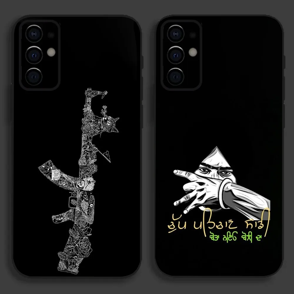 S-Sidhu Moose W-Wala Phone Case For Samsung S24,S21,S22,S23,S30,Ultra,S20,Plus,Fe,Lite,Note,10,9,5G Black Soft Cover