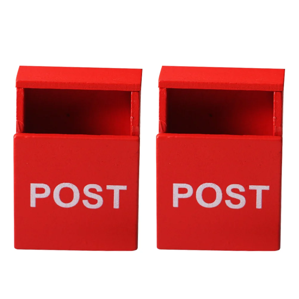 2pcs Mini House Mailbox Decorative Mailbox Model Mini House Decorations Mini House Decor Supply