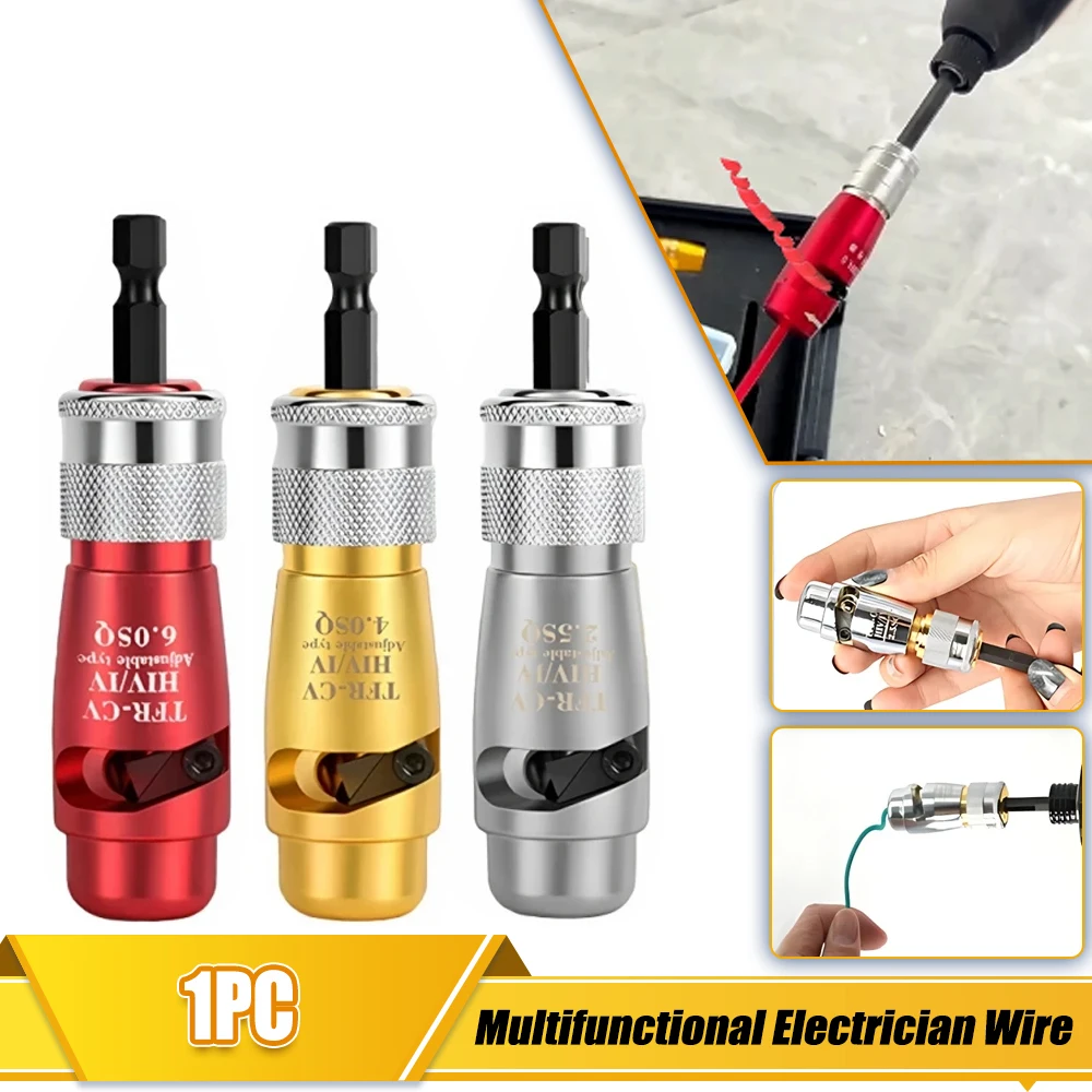 

Portable Electrician Wire Stripper For Quickly Stripping Wire Use With Hand Electric Drill Aluminum Alloy Electrician Tool