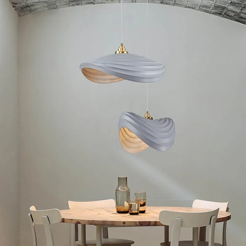 Modern Minimalism E27 Led Pendant Lights Nordic Dining Room Wabi Sabi Resin Suspend Lamp Bar Macaron Droplight Led Lamp Fixtures