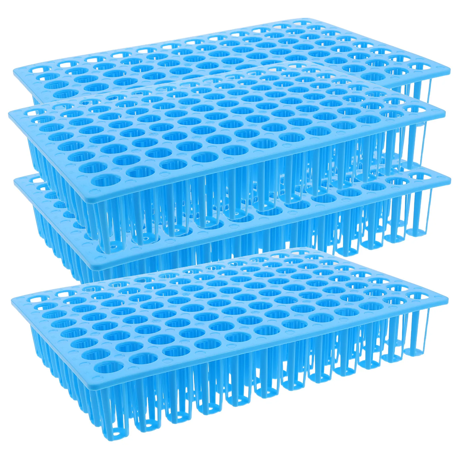 4Pcs Plastic Test Tube Holder Rack 96-Slot Versatile Vial and Sample Container Organizer for Children Science Experiments