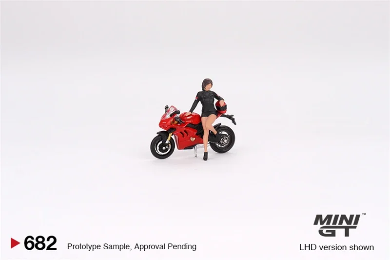 ** Preordina ** MINI GT 1:64 Ducat red Panigale V4 S con motore modello Ducat Girl