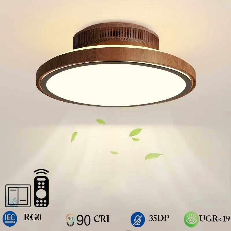 

Modern Full Spectrum Invisible Blade LED Ceiling Fan Lamps Dimmable With Remote Control Indoor Fan Lighting Bedroom Living Room