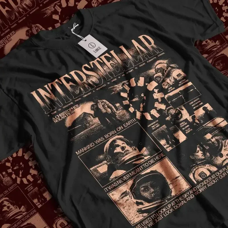 Aesthetic Interstellar Vintage Series Halloween Horror Movie Streetwear  T Shirt
