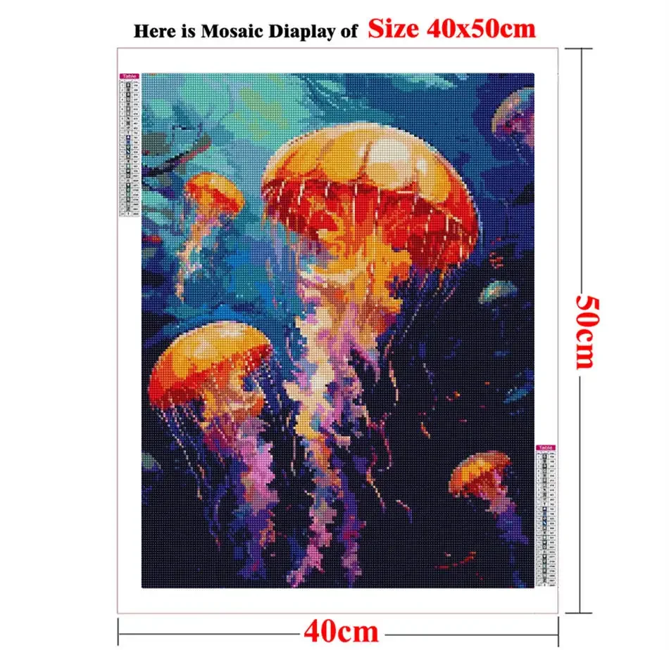 Jellyfish Underwater Diamond Painting Diy Crafts ,Underwater Life ,Sea Life Picture of Acrylic Rhinestones Wall Art Decoration