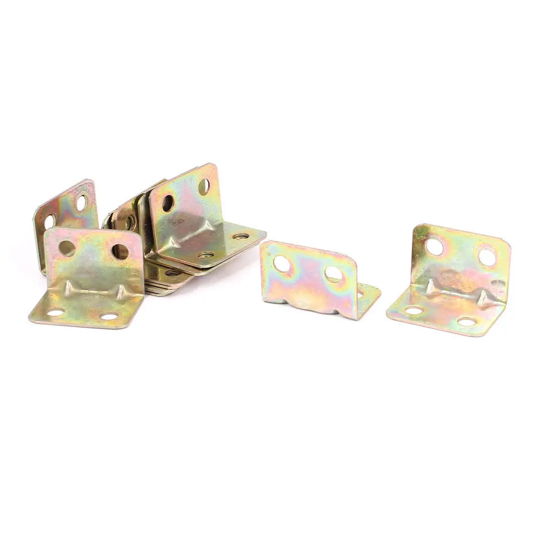 20mmx20mm L Shape Shelf Corner Brace Plate Right Angle Bracket Bronze Tone 12pcs