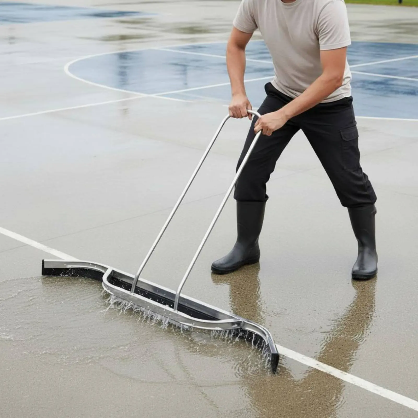 

Court Squeegee Rust Resistant Heavy Duty Floor Squeegee Large Water Blade Long-Lasting Cleaning Tool Easy to Clean for Outdoor
