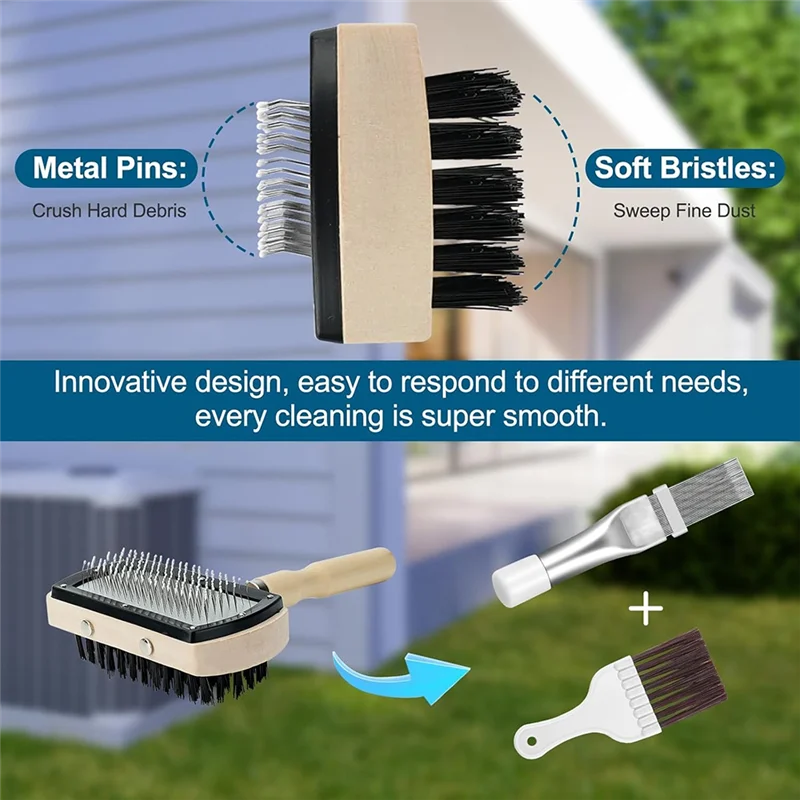 AS60-Double Sided For Evaporator& Condenser Fin Brush- AC Coil Cleaning Brush For Air Conditioners And HVAC Systems