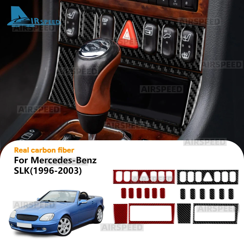 Real Soft Carbon Fiber Trim Sticker For Mercedes Benz SLK R170 1996 1997 1998 1999 2000 2001 2002 2003 Car Warning Light Frame