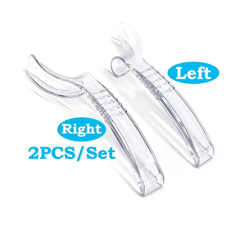 Retractor de labios con gancho lateral, dispositivo de soporte Intraoral, abridor de boca, Retractor de mejillas transparente izquierdo + derecho