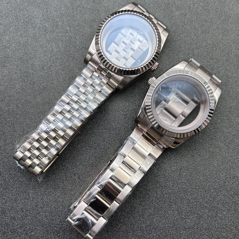 For Dogtooth Ring Log Case 36/39MM Case Three Five-Bead Rose Gold Strap Suitable for NH35/NH36 Movement