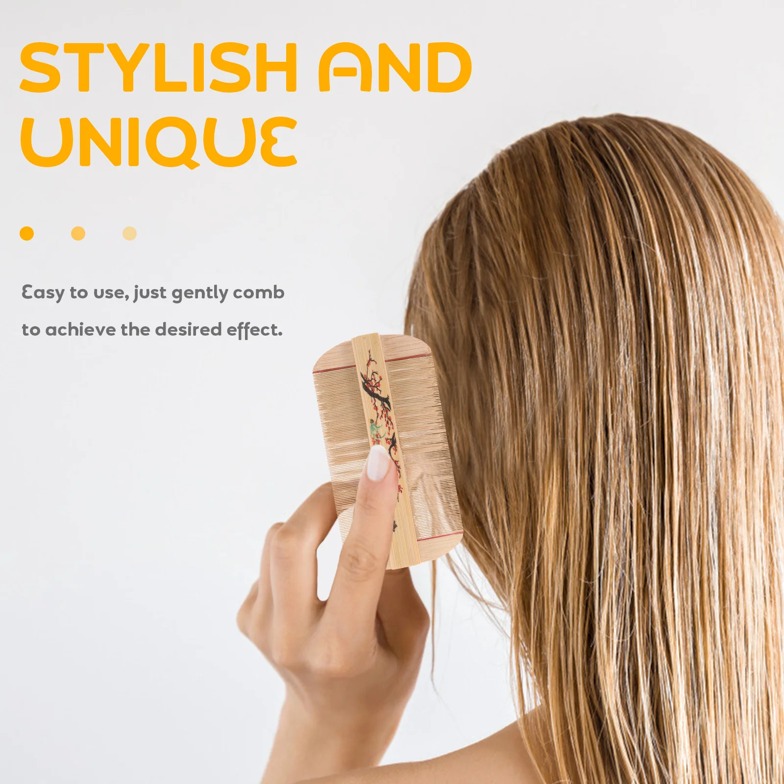 

Double Sided Bamboo Comb Ultra Fine Teeth Vintage Dandruff Comb Pet Dog Cat Grooming Brush Thick Hair Dog Combs for Thick Hair