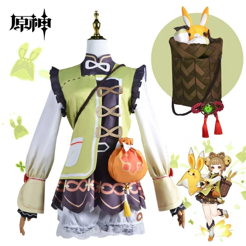 Yaoyao Cosplay Genshin Impact Cosplay Kostuum Voor Vrouwen Kinderen Lolita Jurk Mooie Uniform Halloween Feest Cosplay Yaoyao Outfit