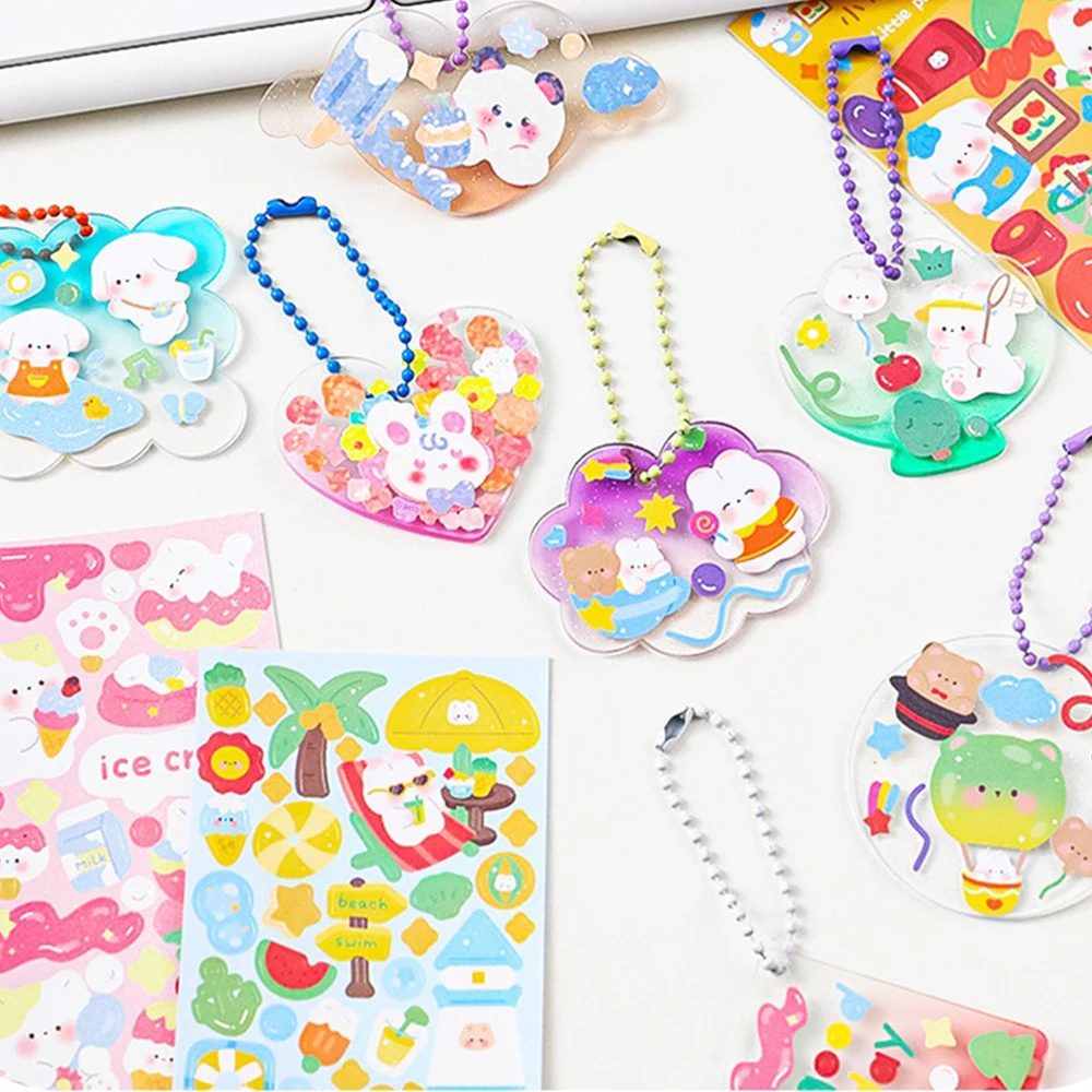 Water Glass Stickers 18 Styles Student Notebook Stickers Cartoon Classic Toy 5.5g Goo Chuck Scooter Decorate Sticker Account