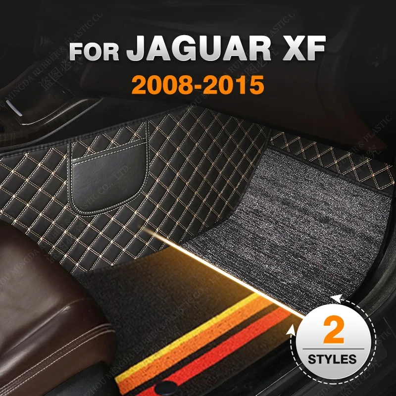 Double Layer Car Floor Mats For Jaguar XF 2008 2009 2010 2011 2012 2013 2014 2015 Custom Auto Foot Pads Carpet Accessories