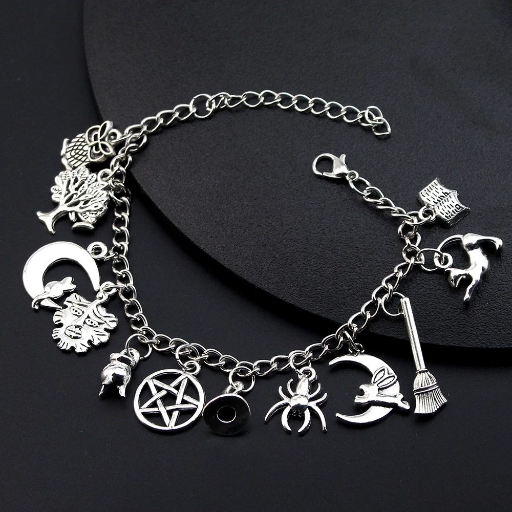 Supernatural Inspired Bracelets for Women Dean Winchester Jewelry Charms Pendants Bangles Bracelet Gothic Chain Wristbands