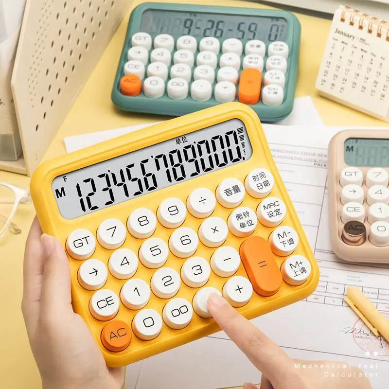 Boutique Stationery Small Square Calculator Student Voice Computer Machine Office Calculator Large Lcd Dual Portable