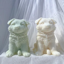 Alsatian German Shepherd Puppy Dog Candle Mold Animal Puppies Soy Wax Silicone Mould Dog Lover Home Decor