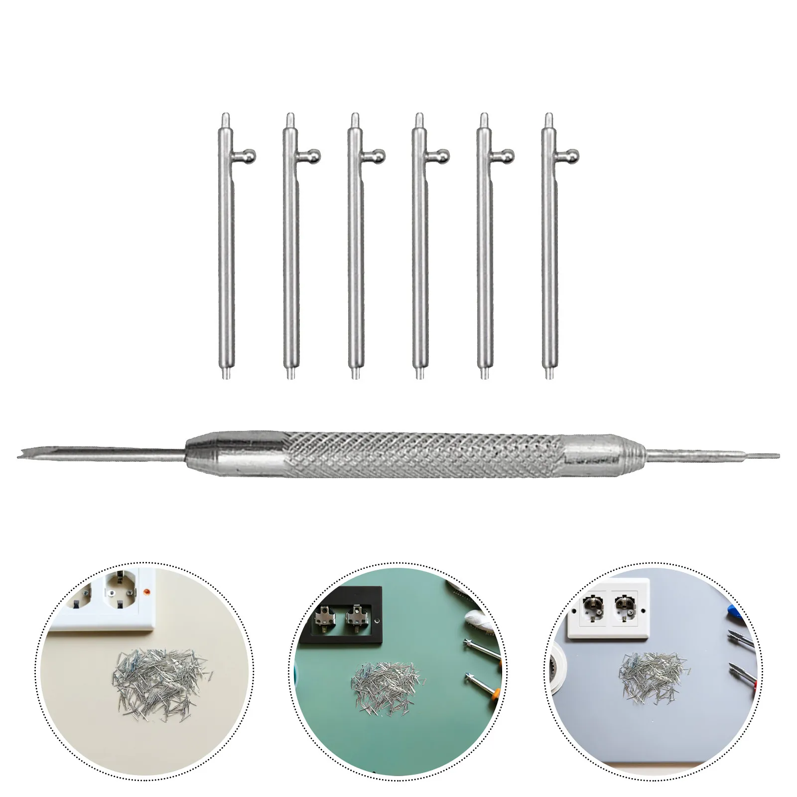 7Pcs Premium Watch Band Accessories Kit Sturdy Spring Bar Removal Tool with Reversible Small Fork Large Fork Ends for Easy Lug